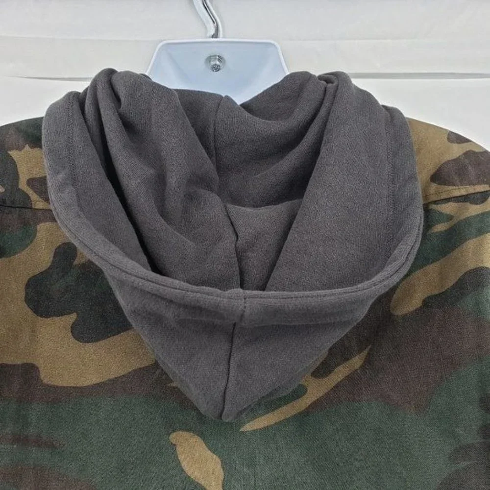 RHUDE Camo‎ Print Hooded Jacket Quilted Zip Up Cotton Coat Parka Size Small NWOT